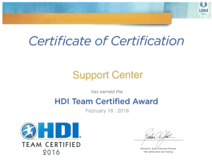 Buchanan Service Desk Awarded 2017 Hdi Certified Pinnacle Of
